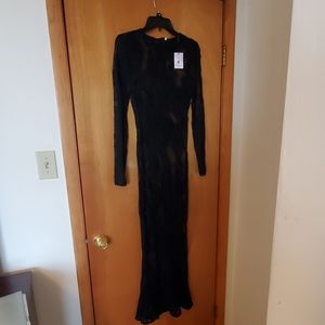 Elegant Black lace gothic dress with mermaid skirt